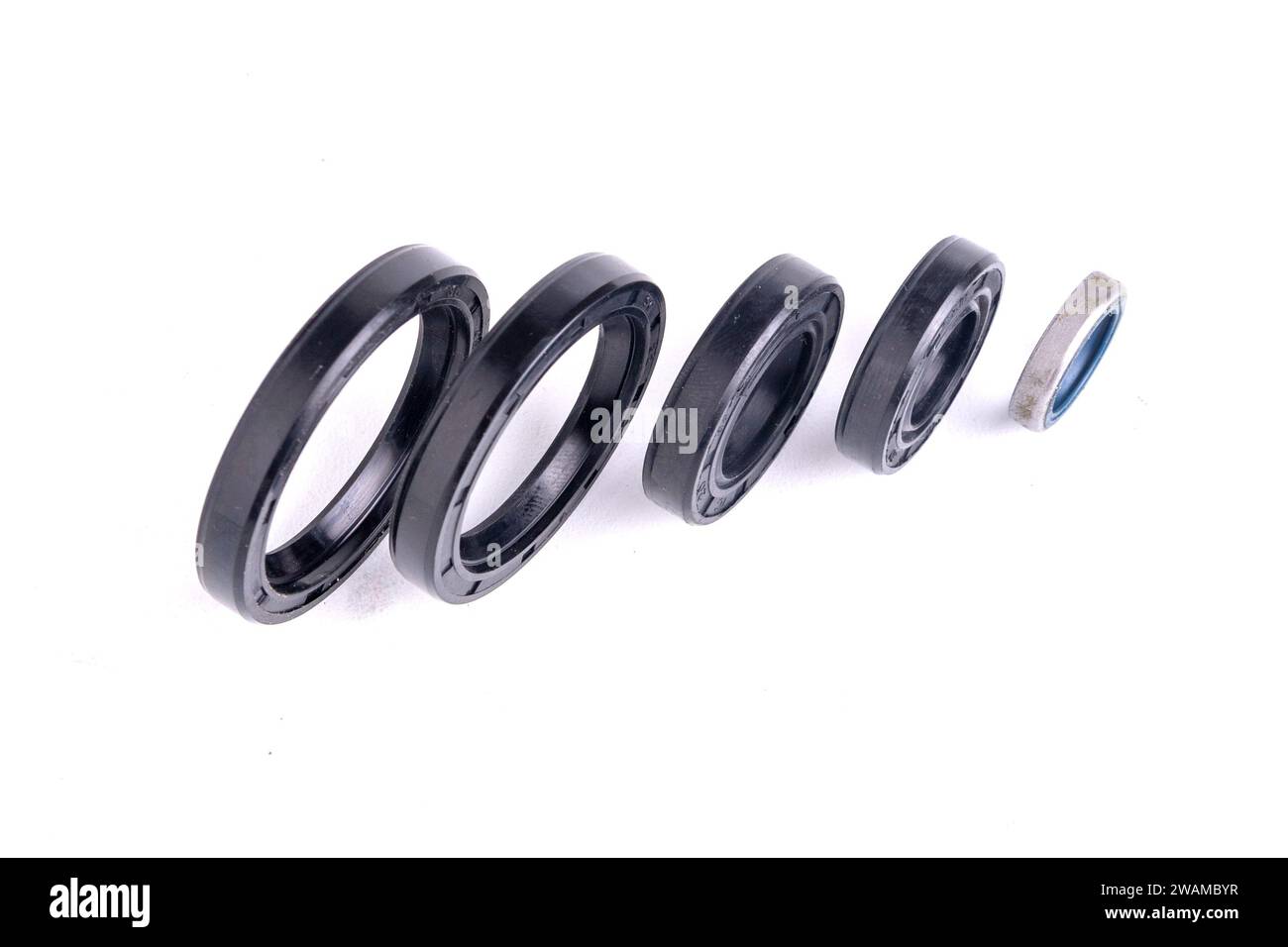 Rubber seals of bearings on a white background Stock Photo Alamy