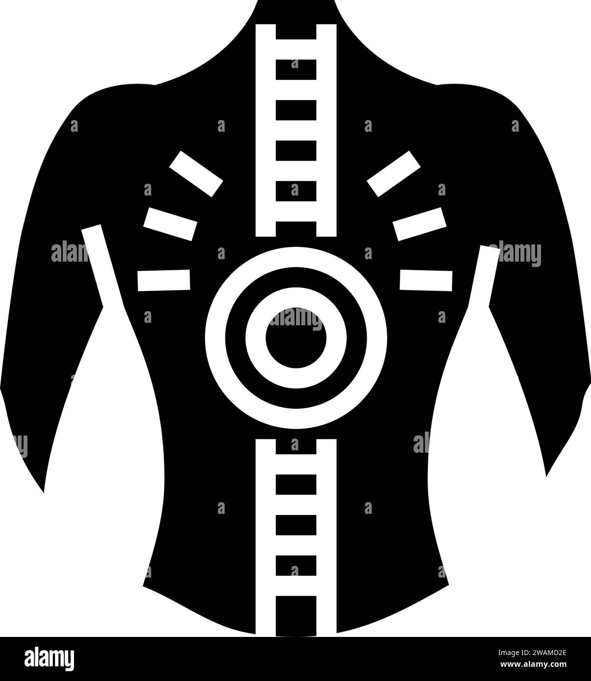 backache osteoporosis symptom glyph icon vector illustration Stock