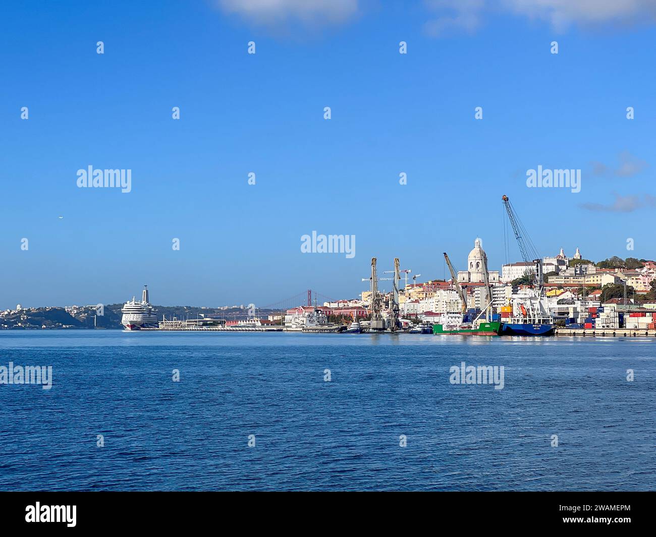 Lisbon seen from Tagus River Stock Photo