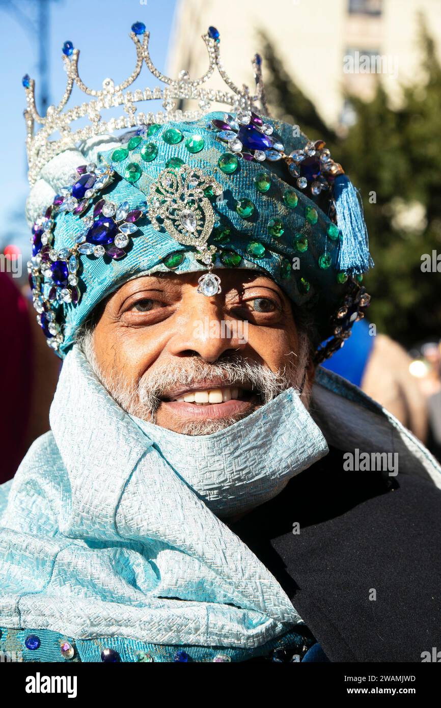 New York, New York, USA. 5th Jan, 2024. Performers at Three Kings Day