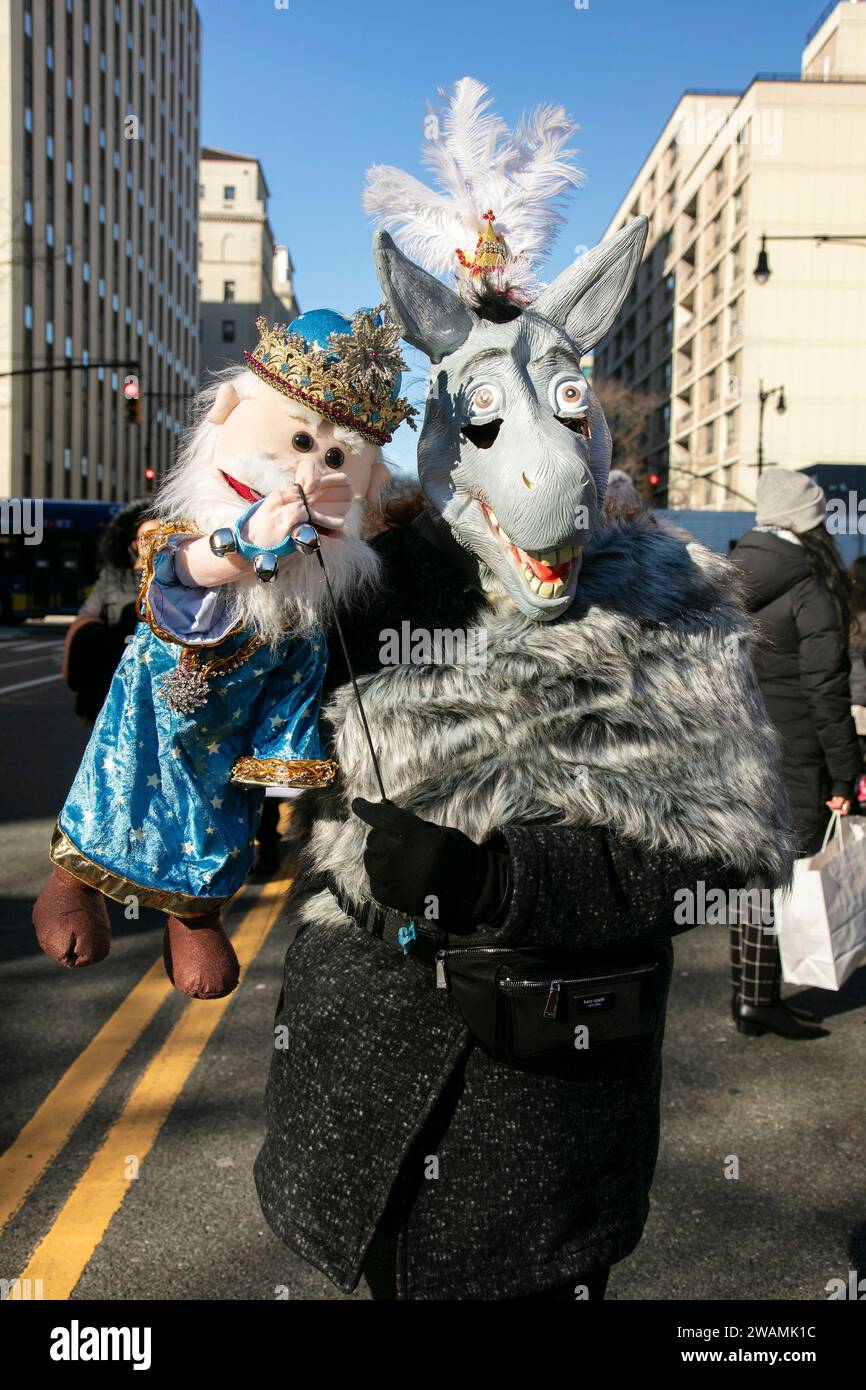 New York, New York, USA. 5th Jan, 2024. Performers at Three Kings Day