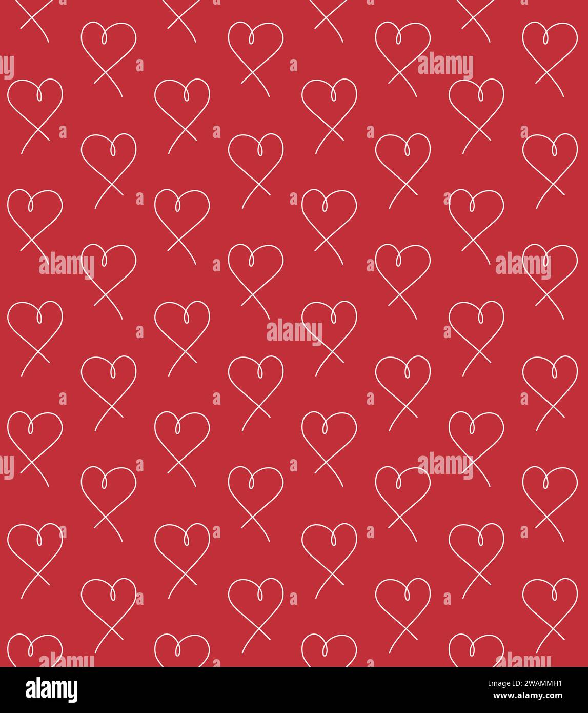 Vector seamless pattern of hand drawn doodle sketch heart isolated on ...