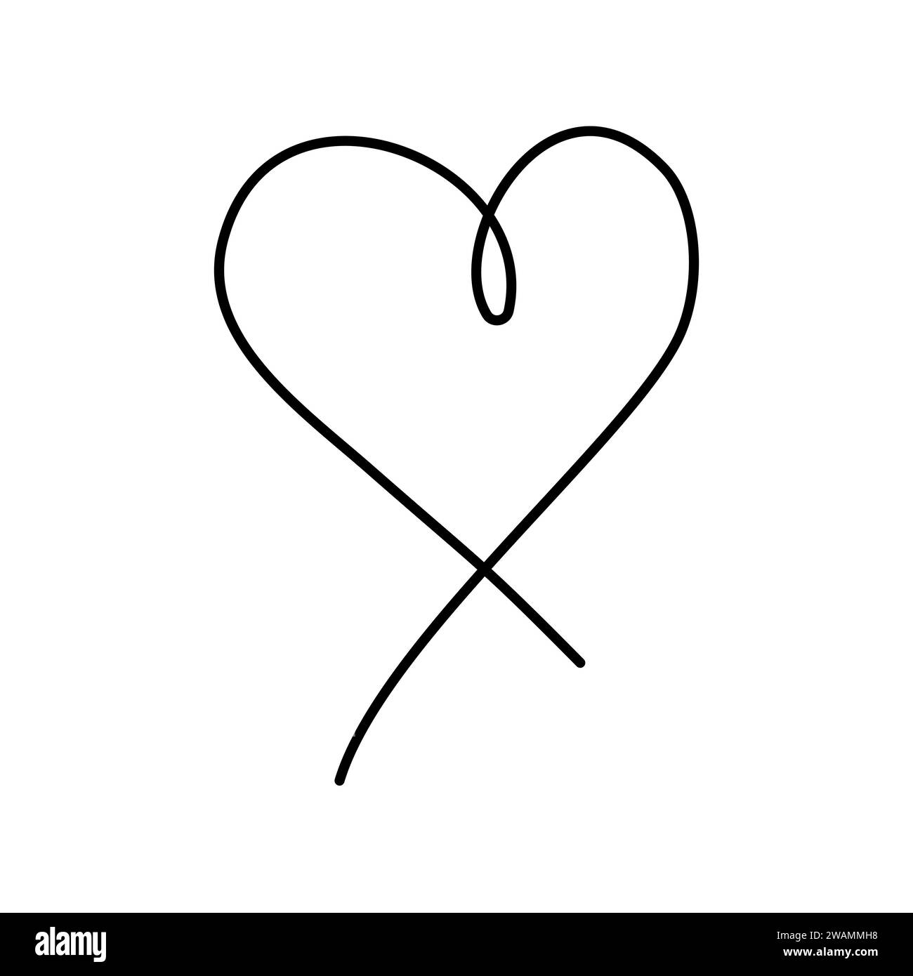 Vector hand drawn doodle sketch heart isolated on white background ...