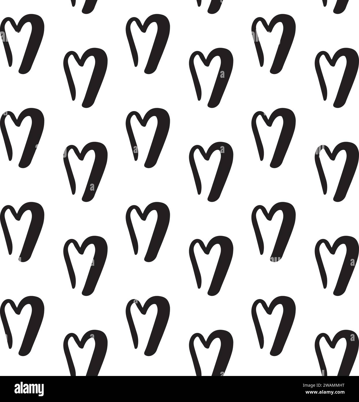Vector seamless pattern of hand drawn heart Stock Vector Image & Art ...