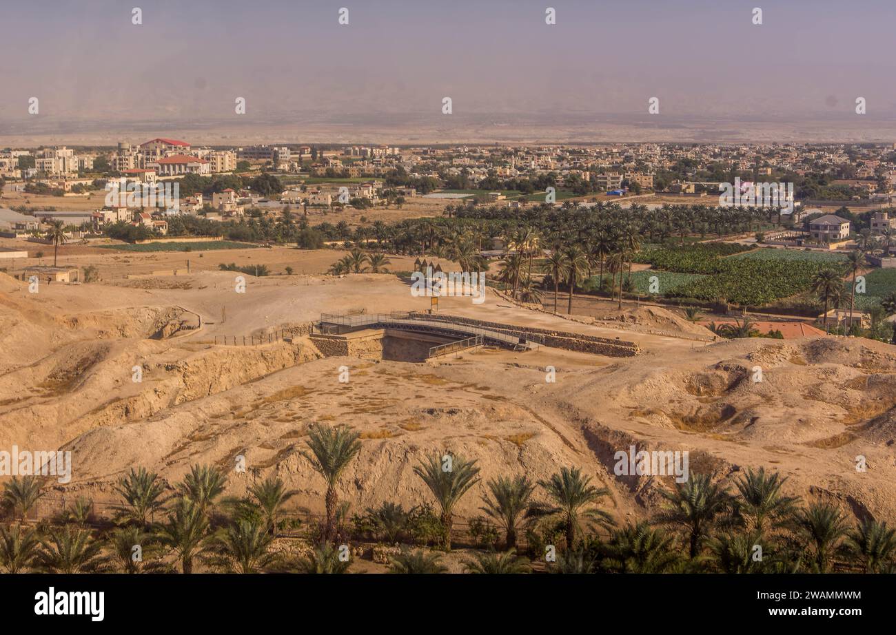 The aerial view on downtown of the Palestinian city of Jericho, West