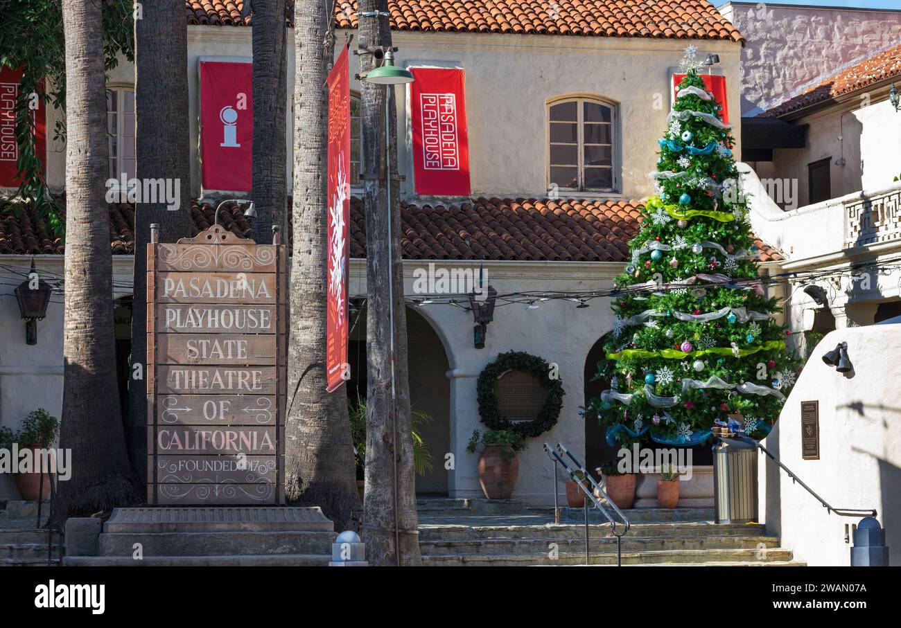 The Pasadena Playhouse courtyard. The Playhouse is a historic ...