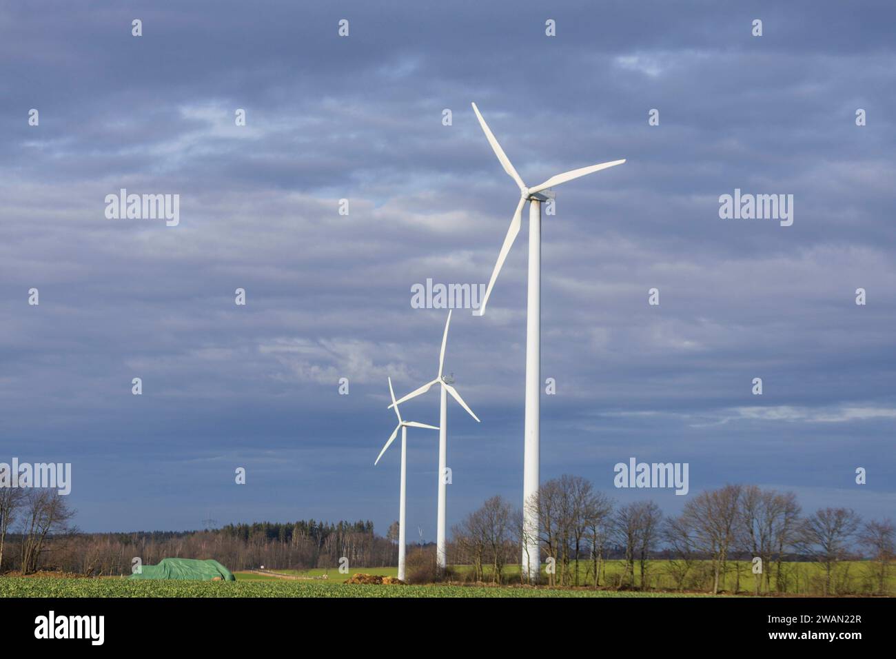 Windkraftanlagen Windpark bei Colmnitz im Erzgebierge. Colmitz Sachsen ...