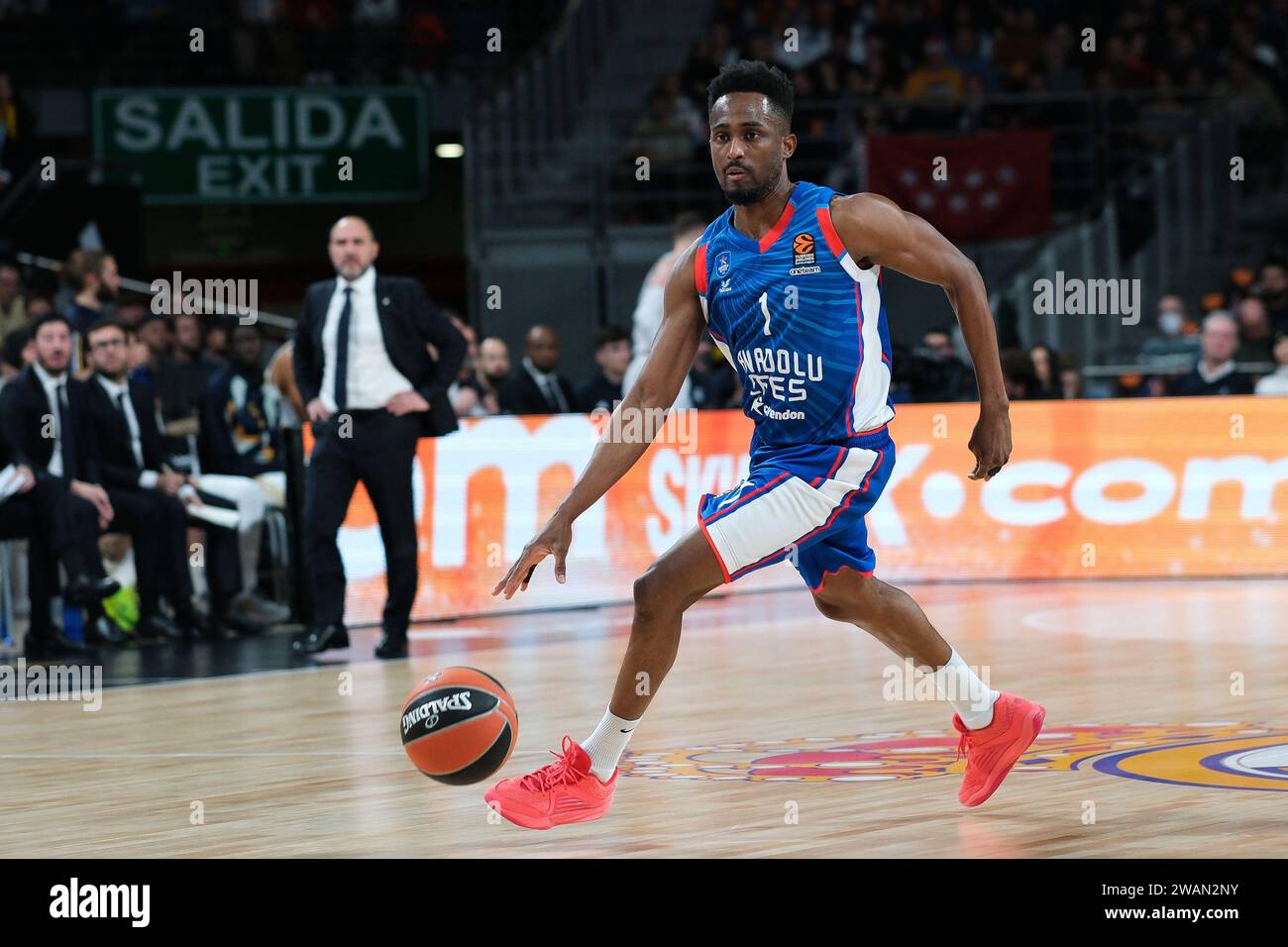 Beaubois Rodrigue  of Anadolu Efes Istanbul during the Turkish Airlines EuroLeague match between Real Madrid and Anadolu Efes WiCenter on January 05, Stock Photo