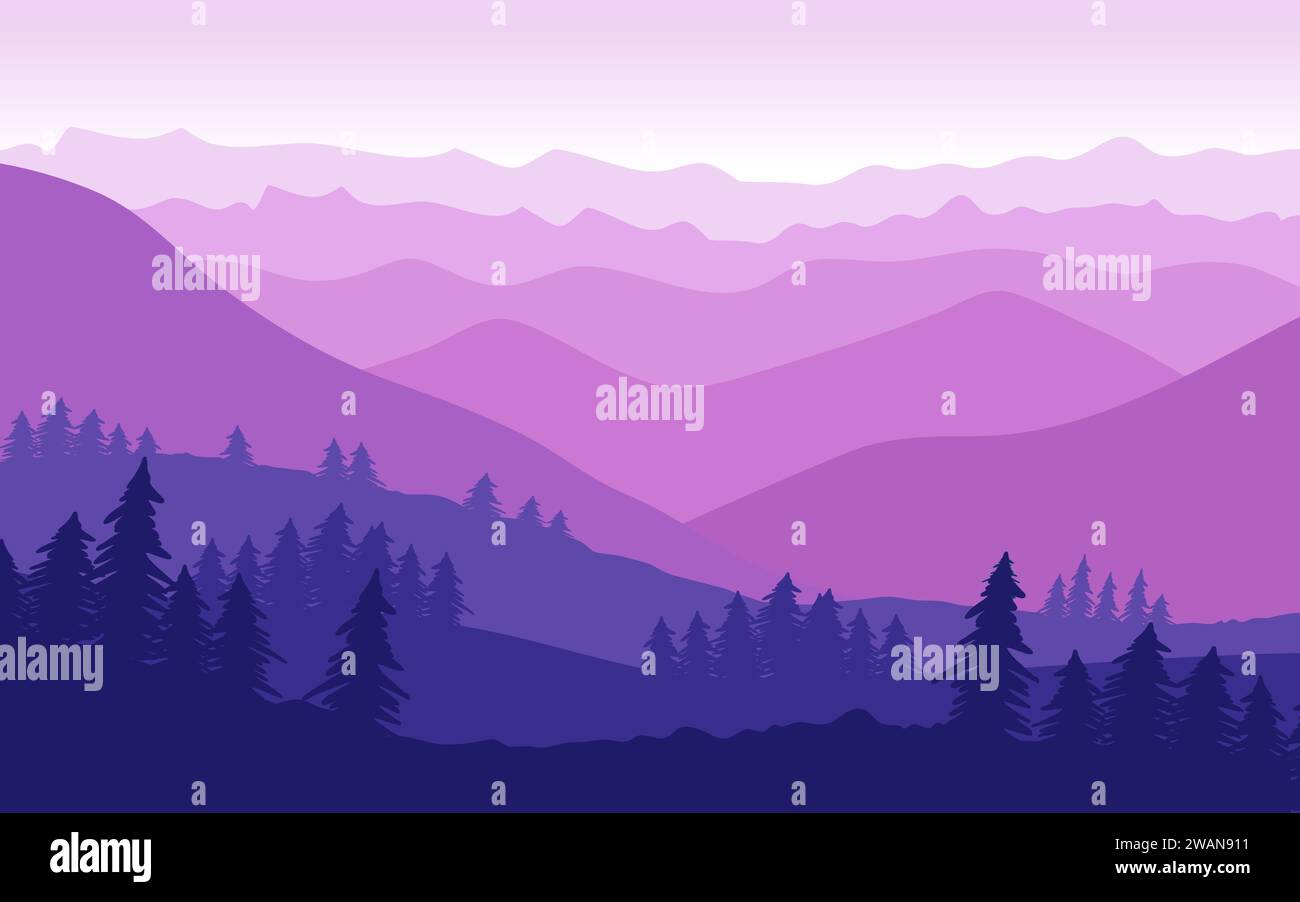 flat landscape nature view mountain illustration Stock Vector Image ...