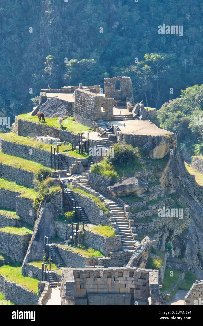 Although the conquistadors introduced the Spanish language in the 16th century, many Andean people in Peru still speak a local language called Quechua Stock Photo