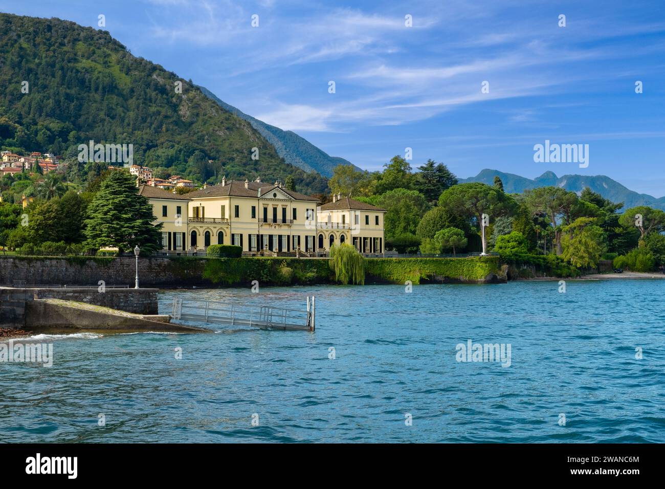 Gorgeous landscape surrounds the Villa Melzi Bellagio Italy Stock Photo