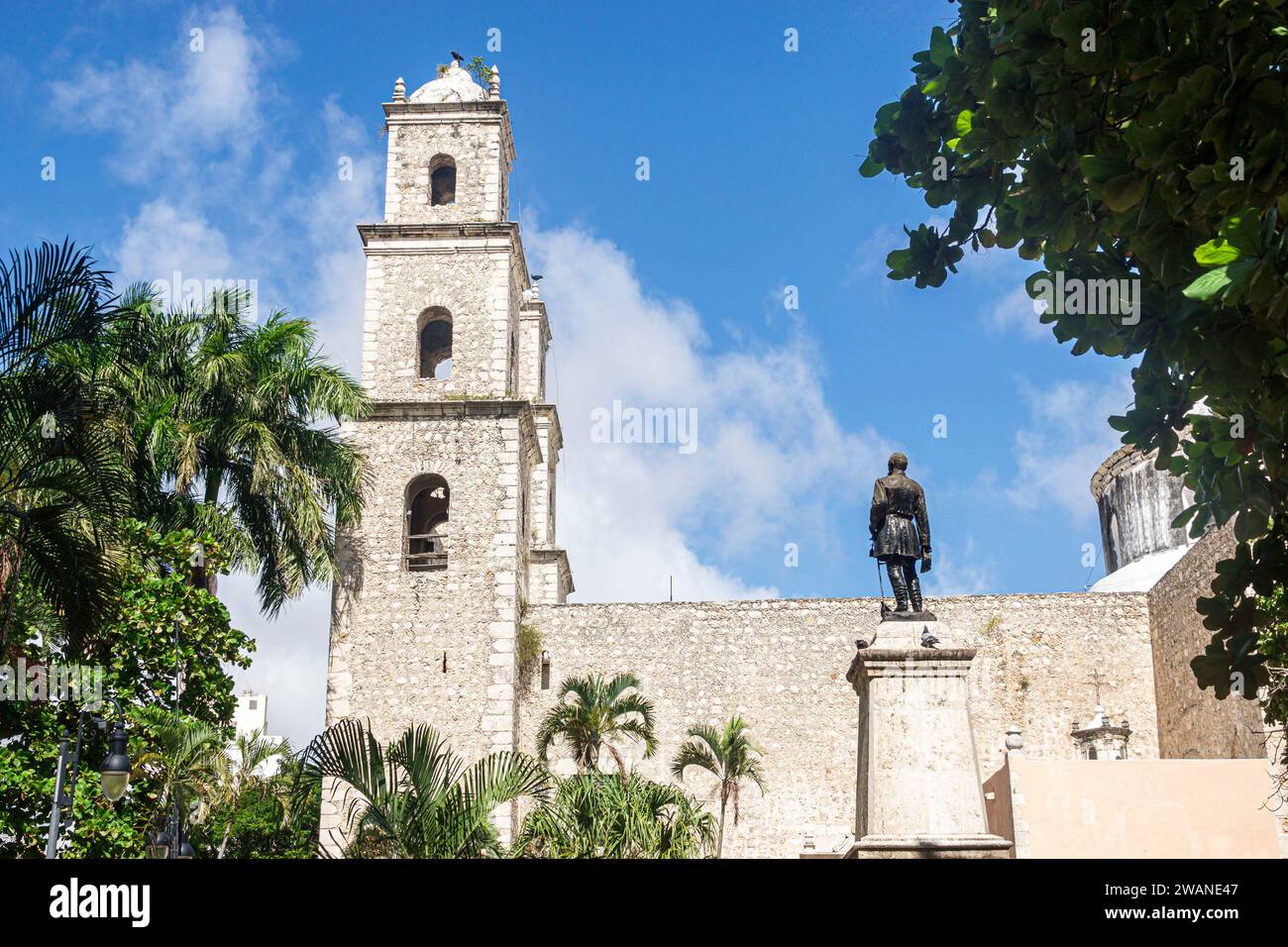 Merida Mexico,centro historico central historic district,The rectory Jesus Third Order,Iglesia de Rectoria church,Calle 60,outside exterior,building f Stock Photo