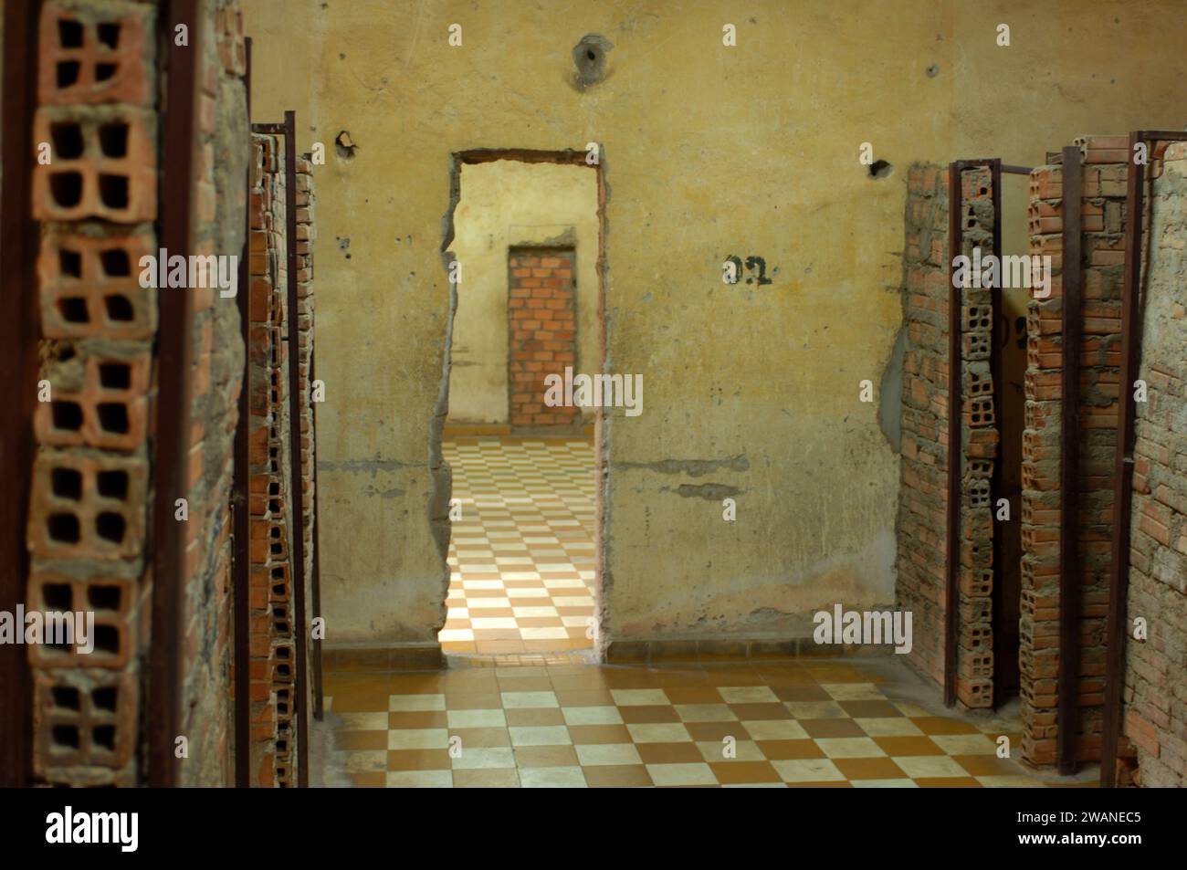 Interior of cells, Tuol Sleng Genocide Museum (S-21 Security Prison ...