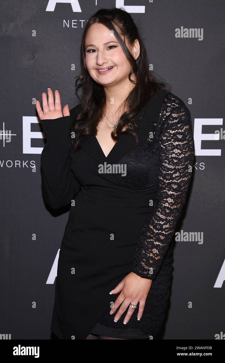 New York, USA. 05th Jan, 2024. Gypsy Rose Blanchard attends the A E