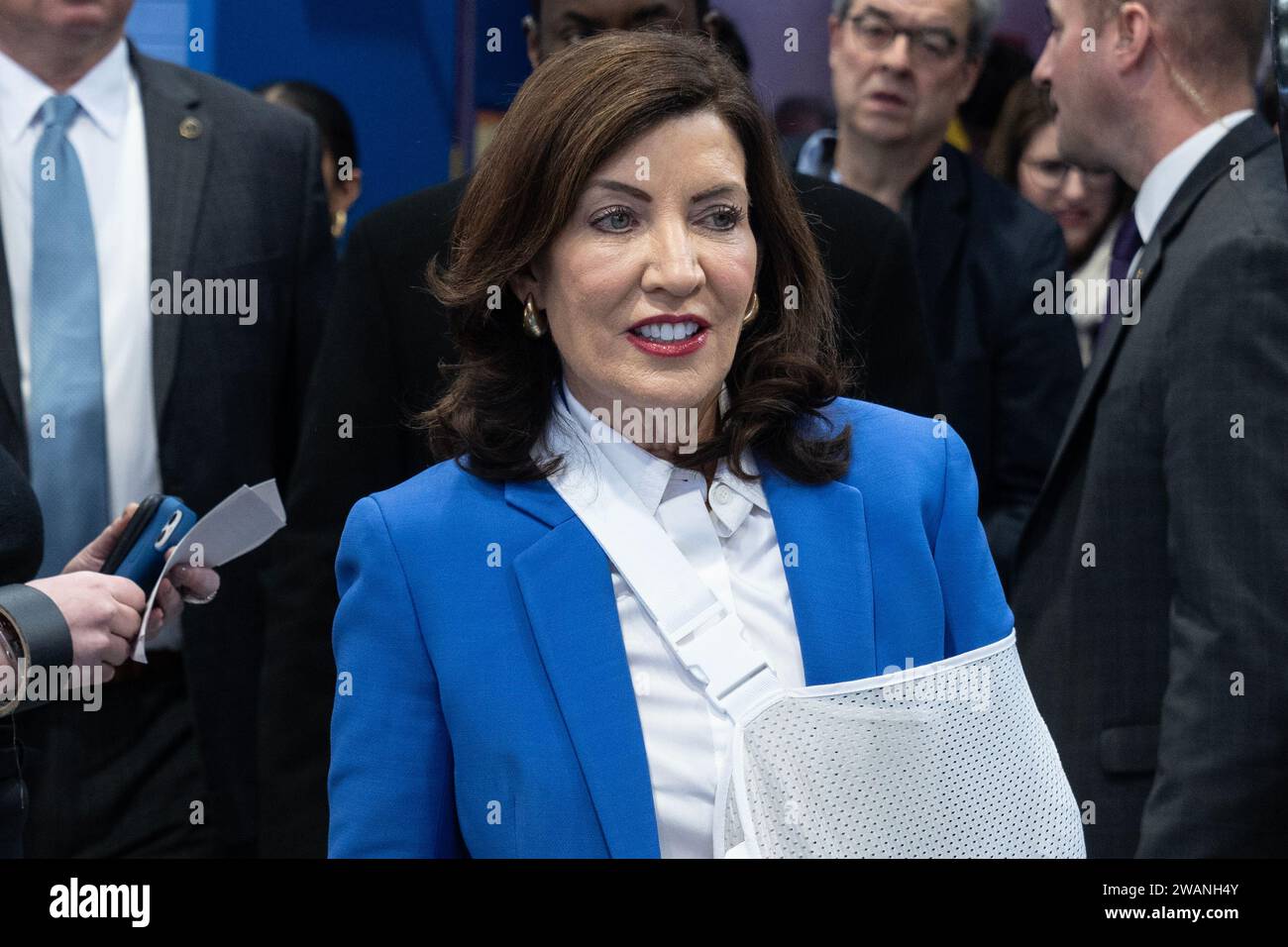 Governor Kathy Hochul arrives to unveil 4th proposal of 2024 State of