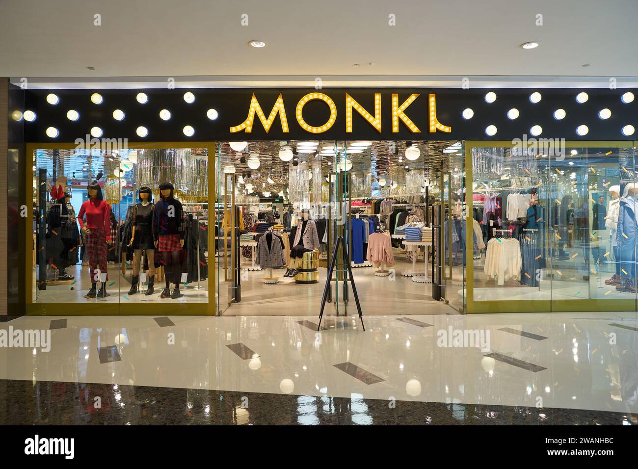 SHENZHEN, CHINA - NOVEMBER 21, 2019: Monki storefront inside 9 Square shopping center in Shenzhen. Stock Photo