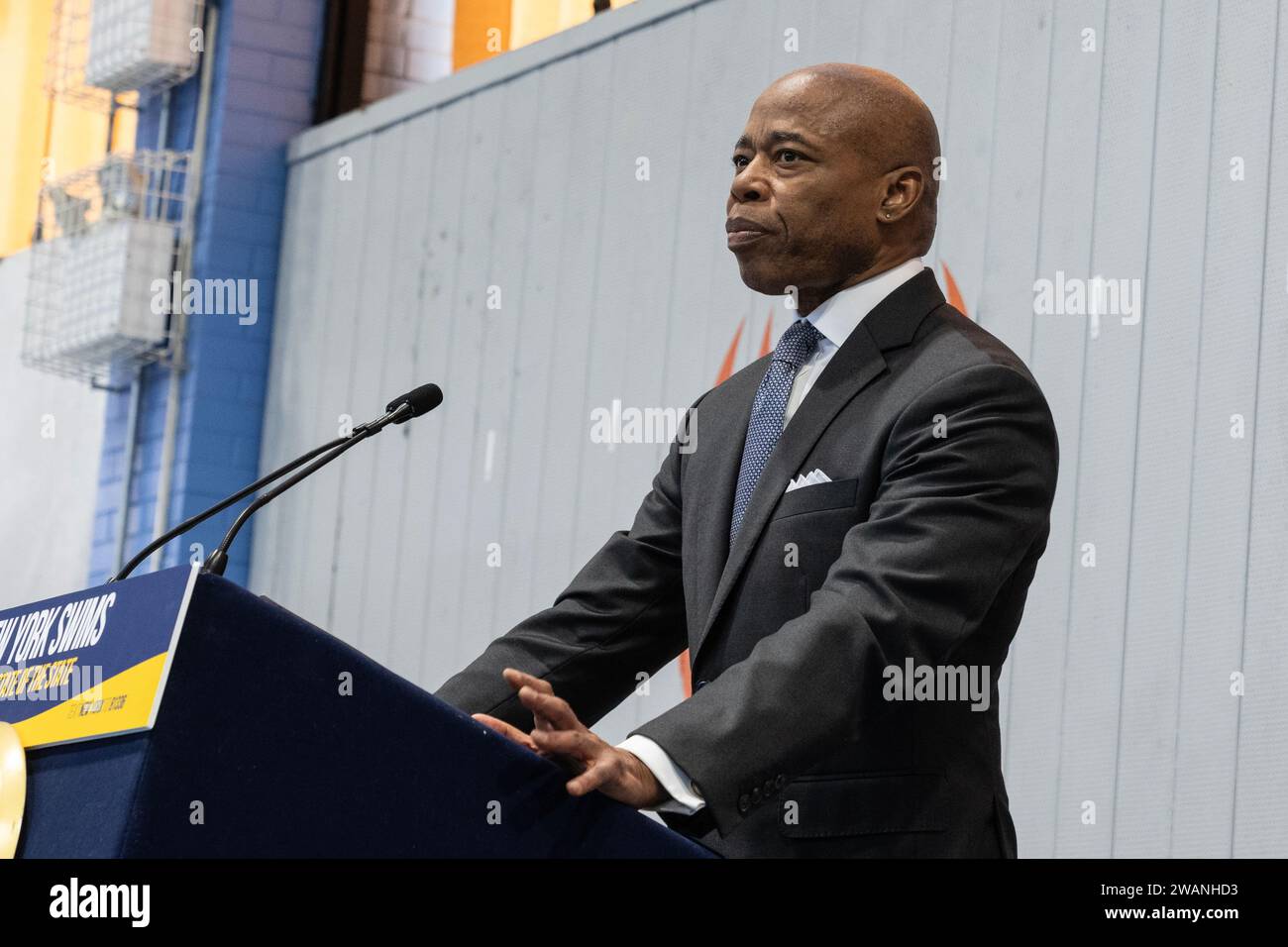 Mayor Eric Adams speaks during Governor Kathy Hochul unveiling 4th