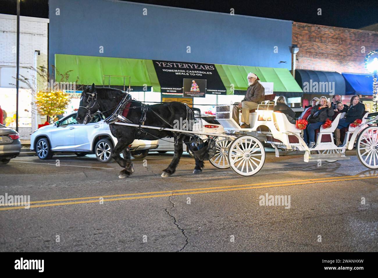 Prattville, Alabama, USA-Dec. 12, 2023:Crowd-favorite, horse-drawn ...