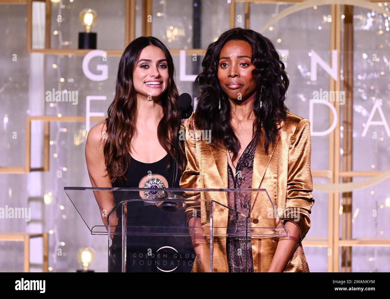 Renata Notni and Erica Ash at the Golden Globe Foundation Dinner held