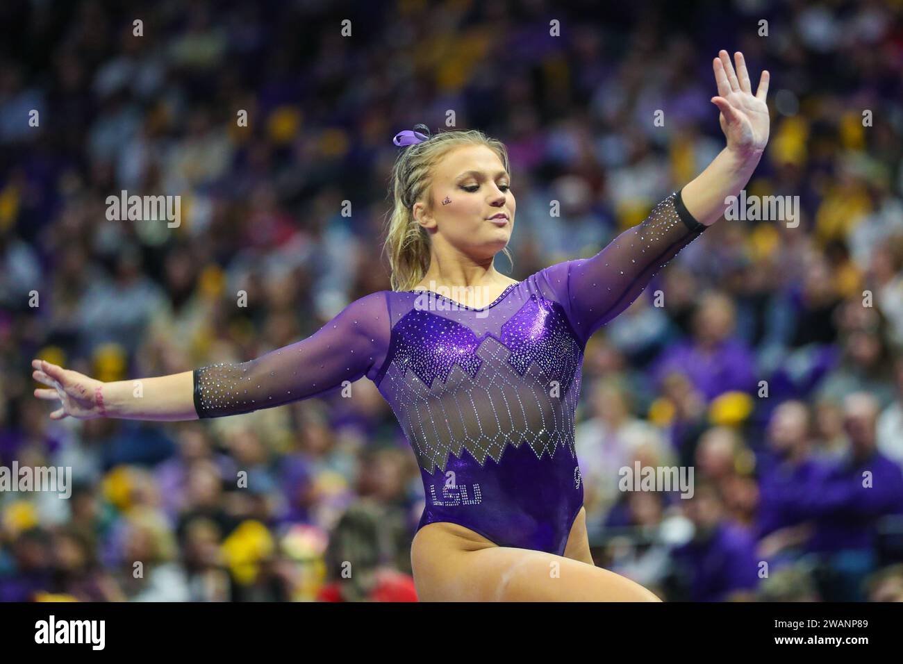 January 05, 2024: LSU's Sierra Ballard competes on the balance beam ...