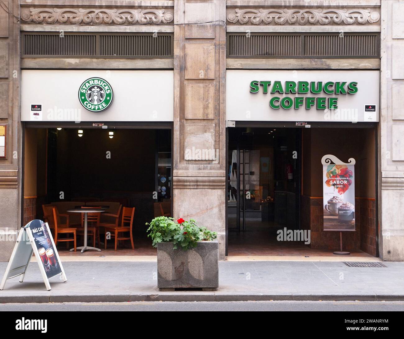 VALENCIA, SPAIN MARCH 23, 2016. Starbuck coffee shop in Valencia