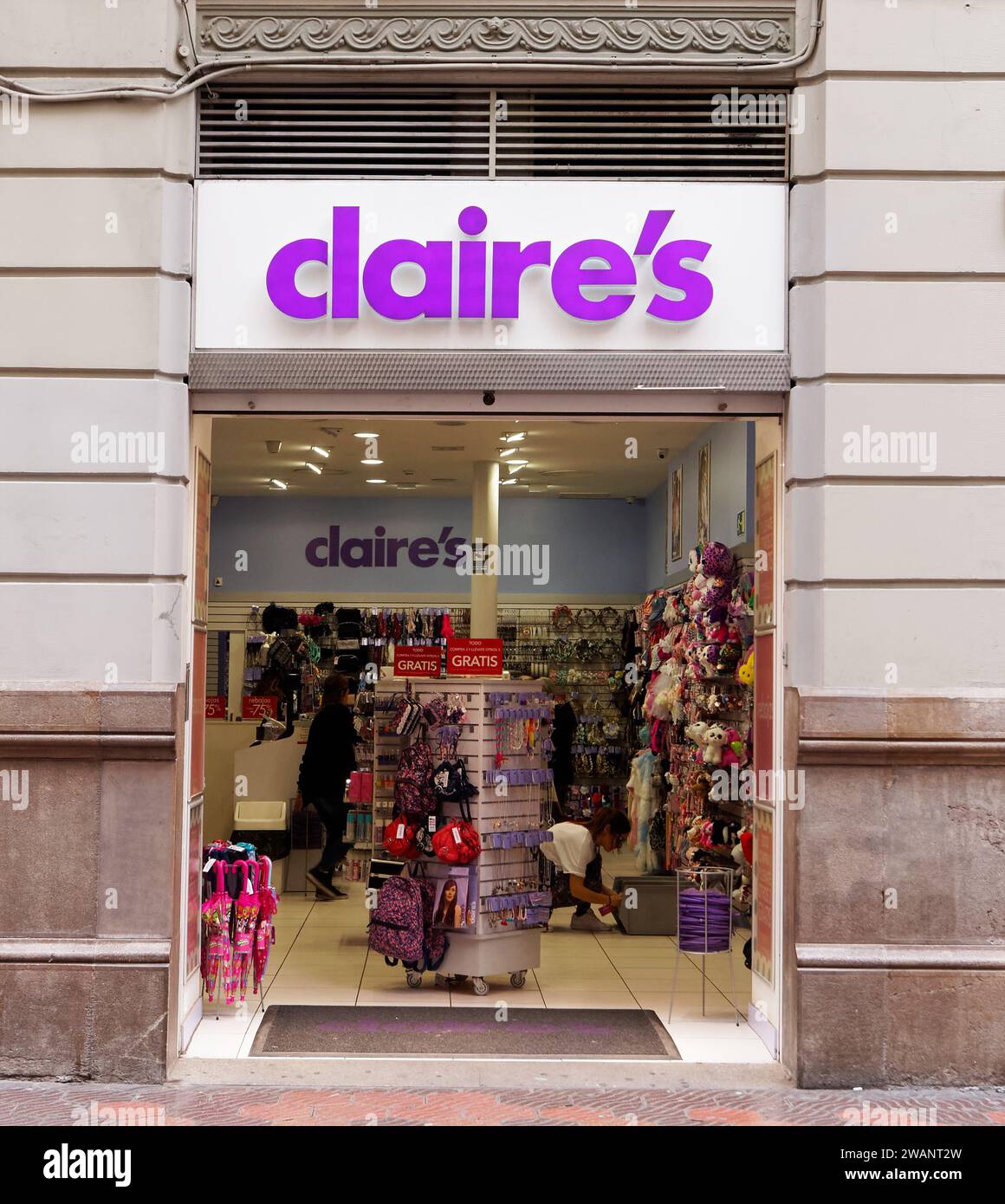 VALENCIA, SPAIN - MARCH 22, 2016. Claire's store in Valencia, Spain. Stock Photo