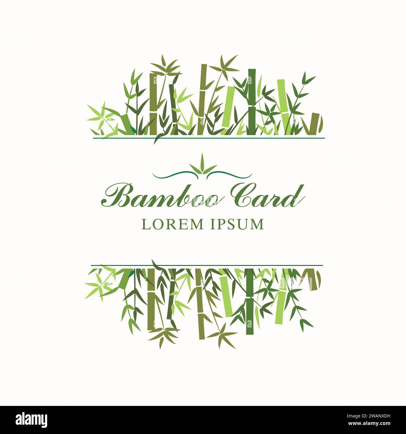 Bamboo tree greeting card background vector illustration Stock Vector