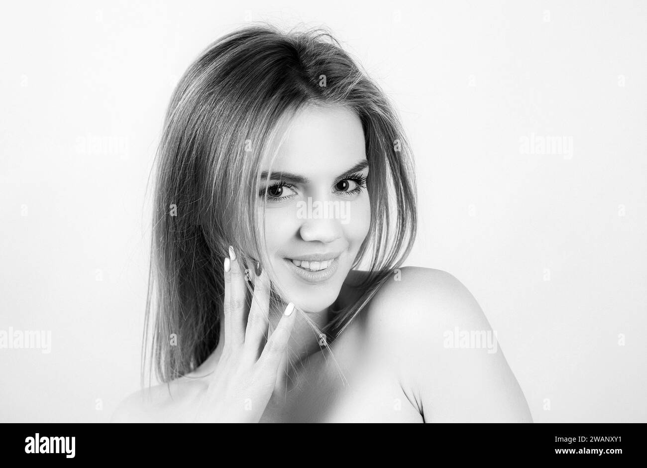 Beutiful female face. Close-up beauty face of toung beutiful model