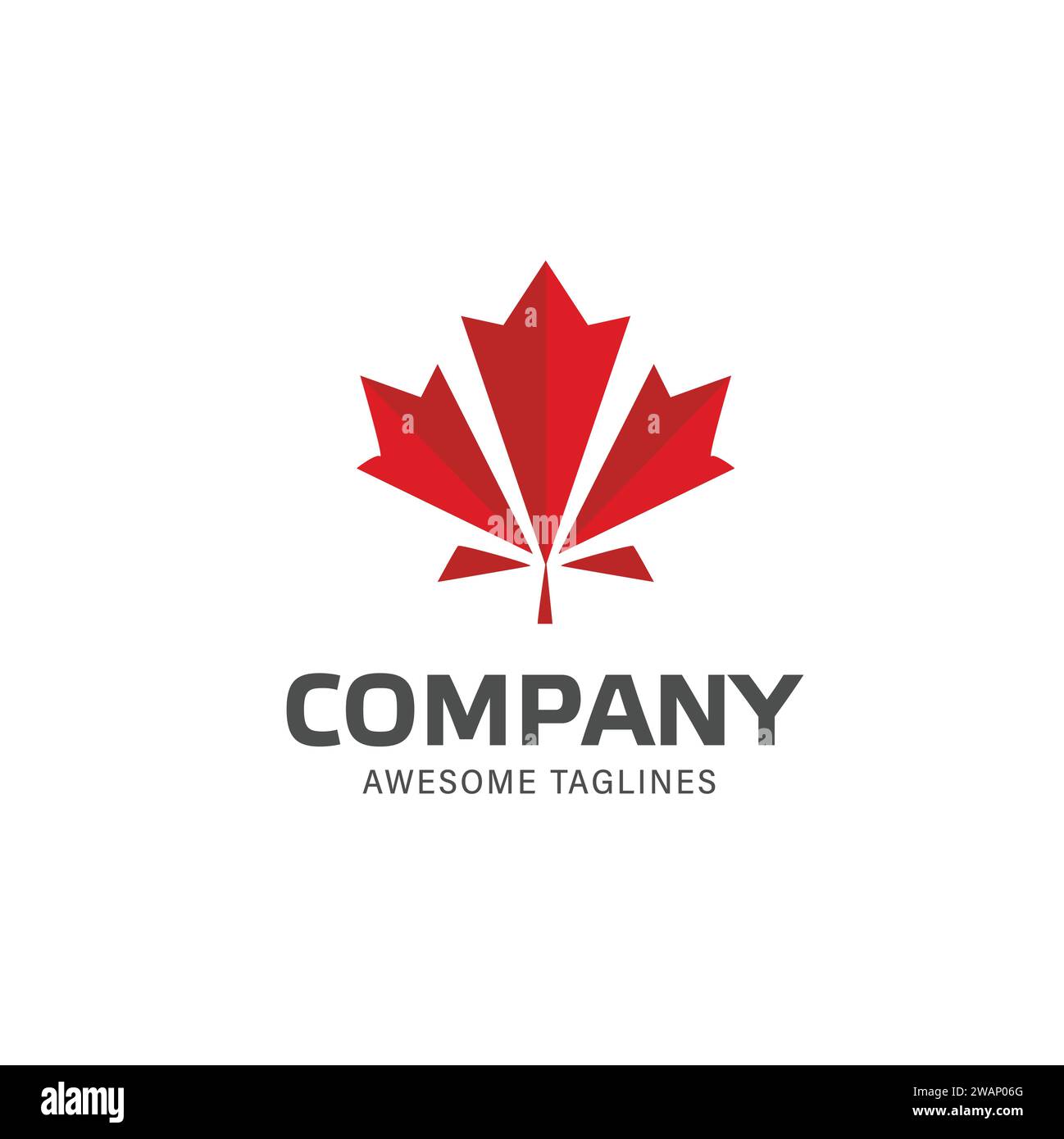 maple leaf geometric shape vector , canada flag geometric vector concept Stock Vector
