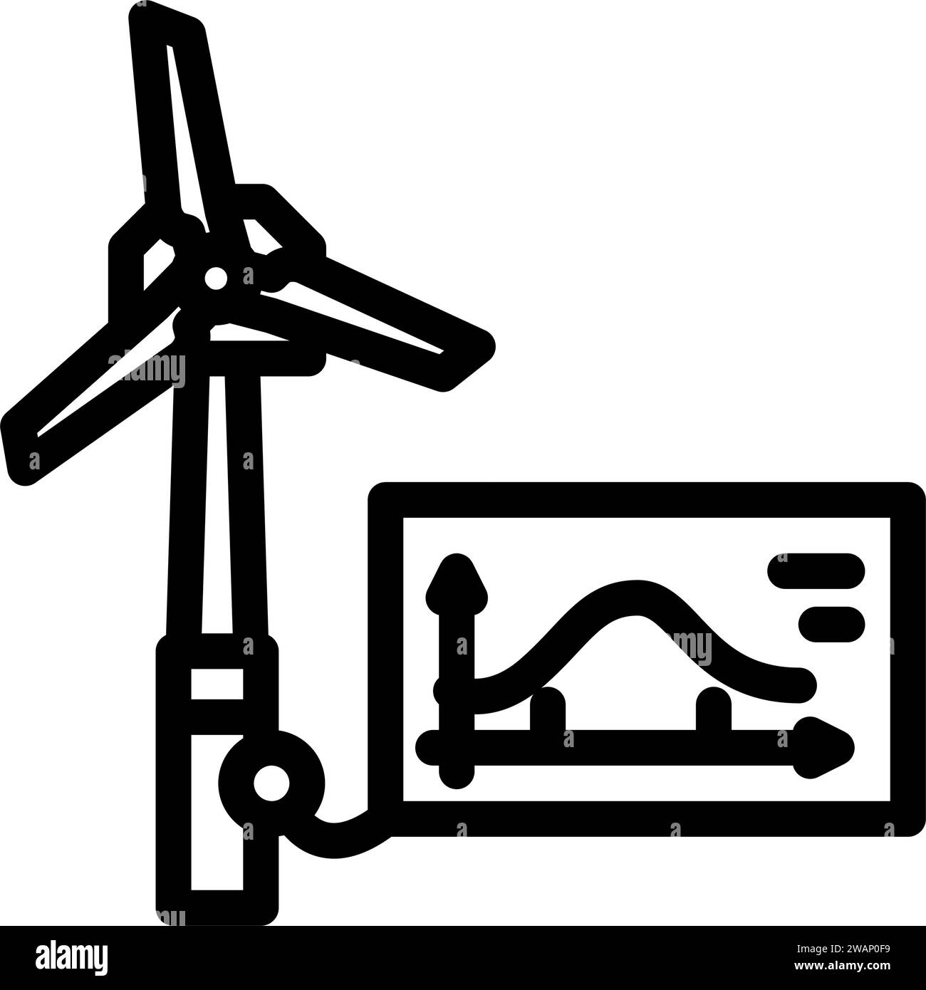 energy efficiency wind turbine line icon vector illustration Stock ...