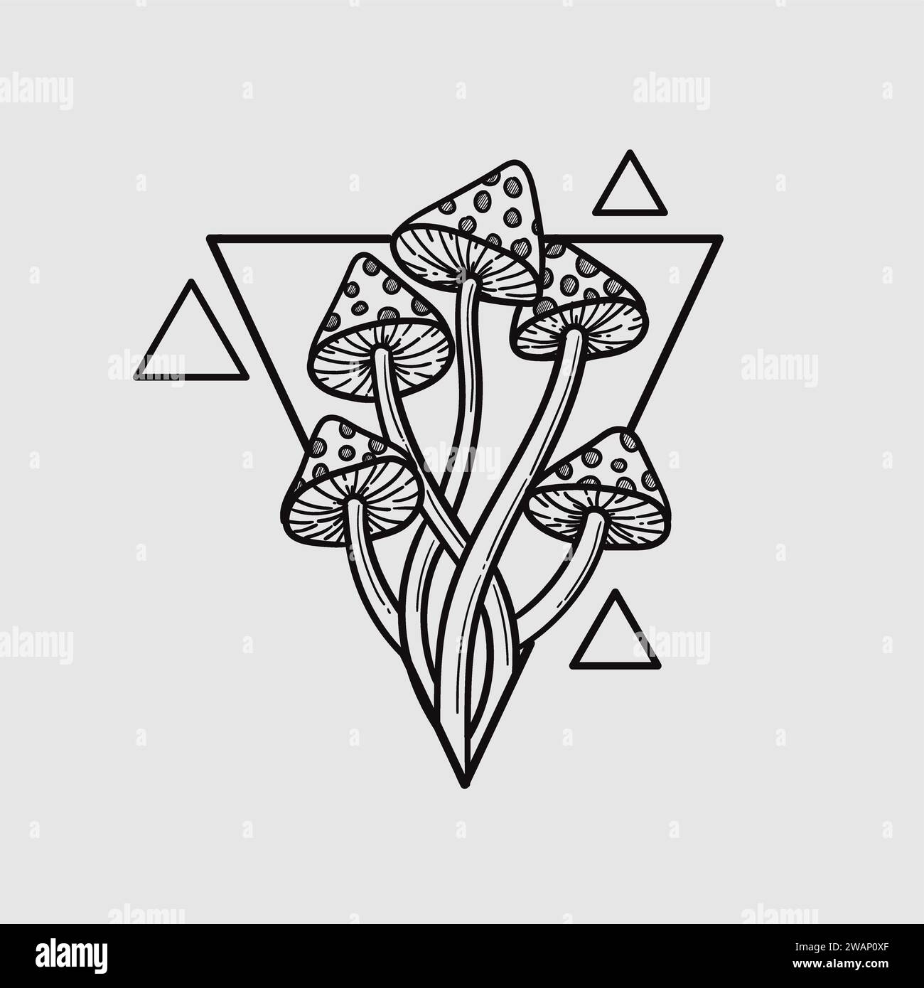 mushrooms hand drawn illustration Premium Vector Stock Vector