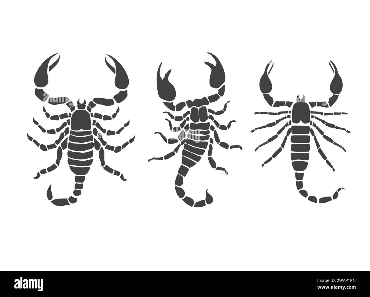 scorpion vector silhouette isolated on white background Stock Vector