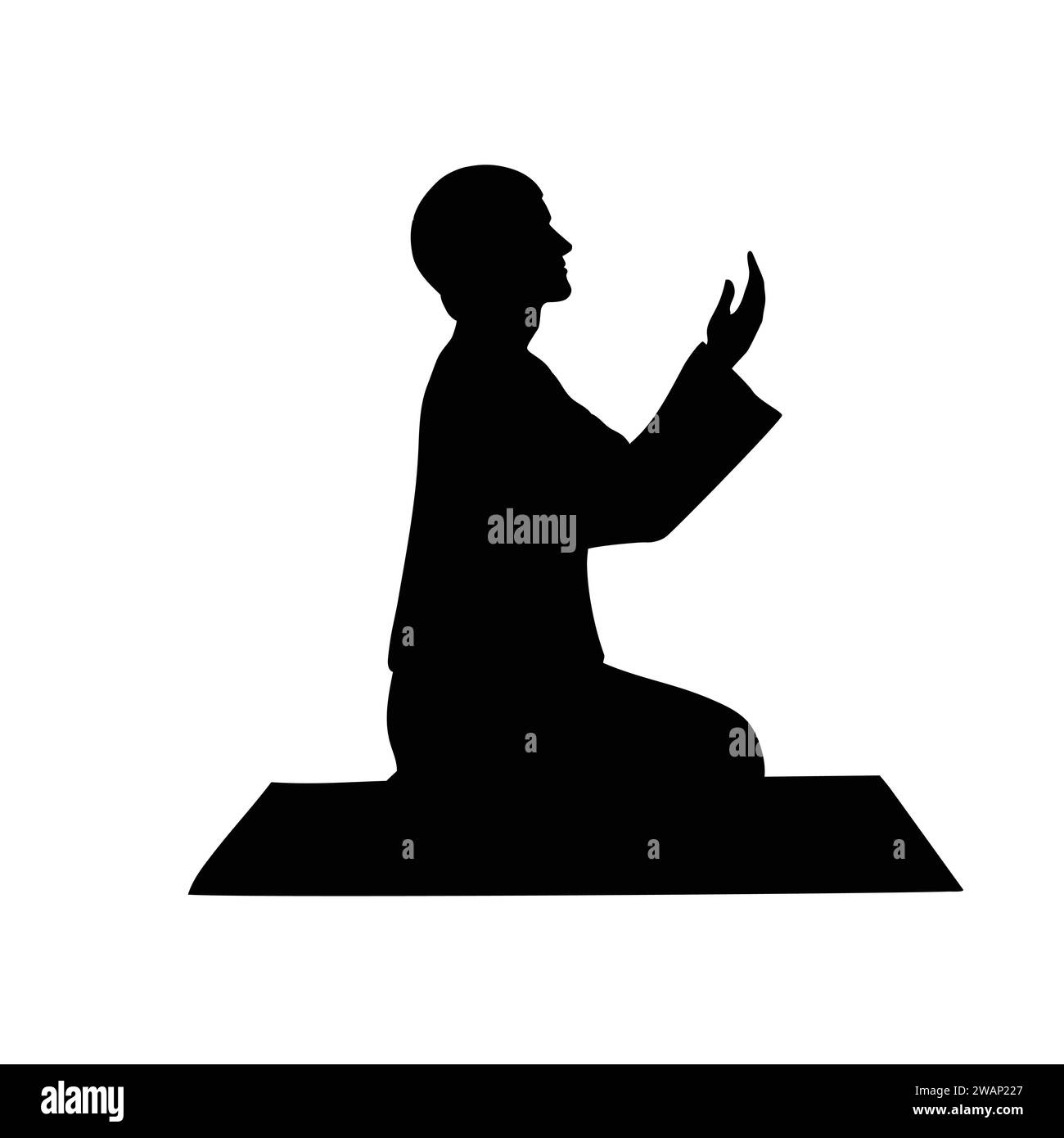 Silhouette man praying vector Black and White Stock Photos & Images - Alamy
