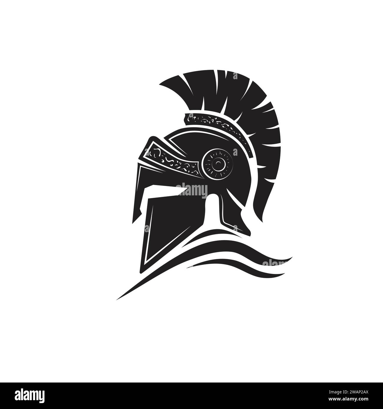 spartan warrior helmet logo vector illustration Stock Vector