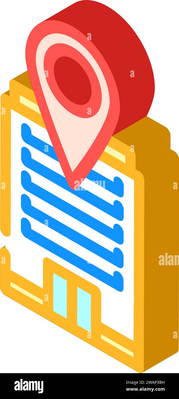 office map location isometric icon vector illustration Stock Vector ...