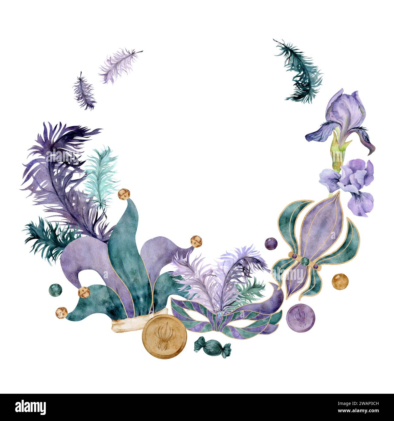 Sticker Aquarelle Fleur Collection: Iris 