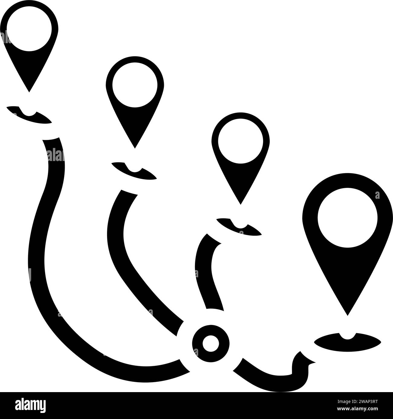 track airplane pointer place glyph icon vector illustration Stock ...