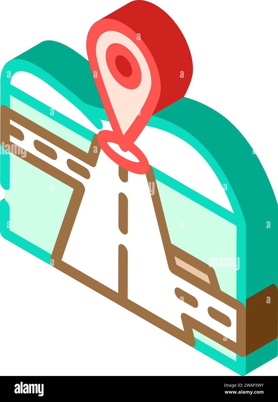 map pointer courier isometric icon vector illustration Stock Vector ...