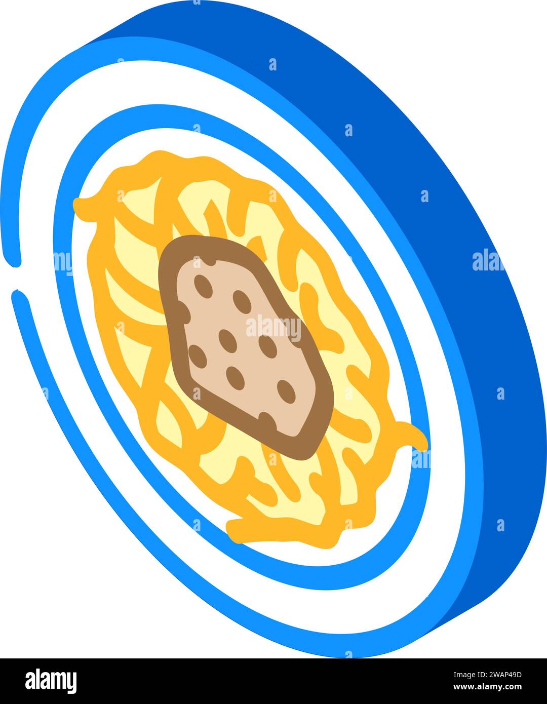 spaghetti bolognese italian cuisine isometric icon vector illustration ...