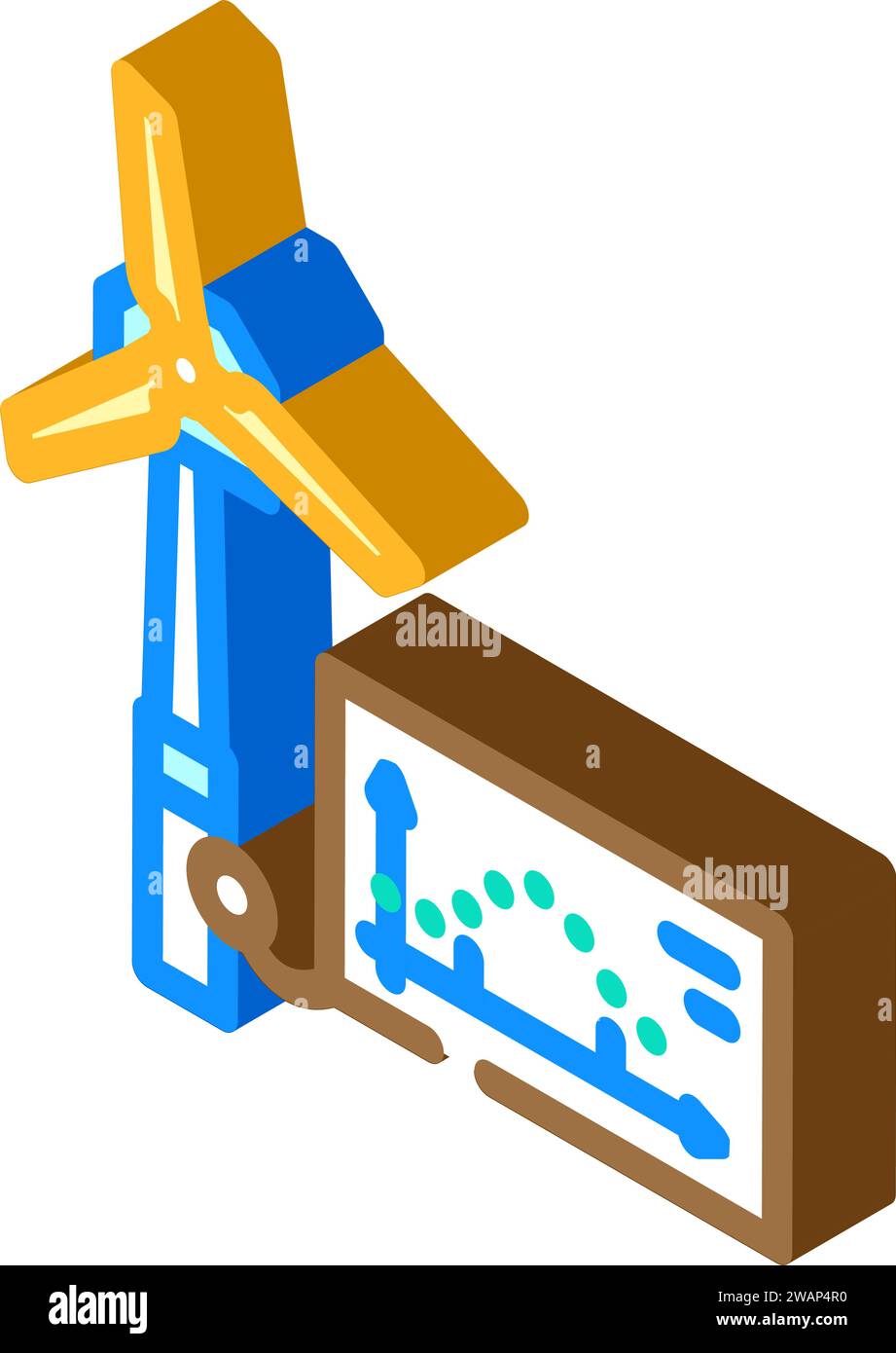 energy efficiency wind turbine isometric icon vector illustration Stock ...