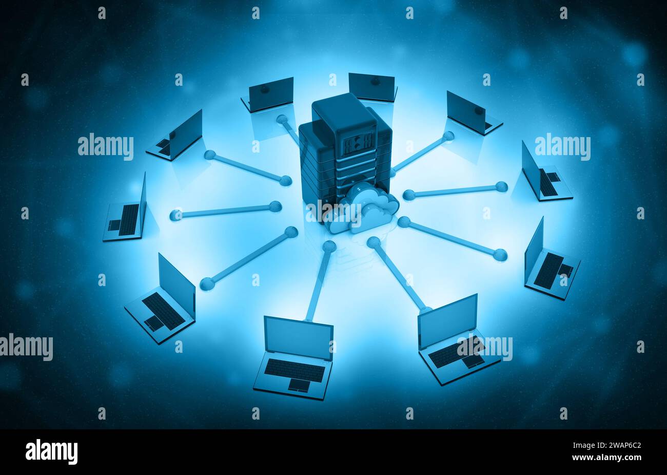 Cloud computing network. 3d illustration Stock Photo - Alamy