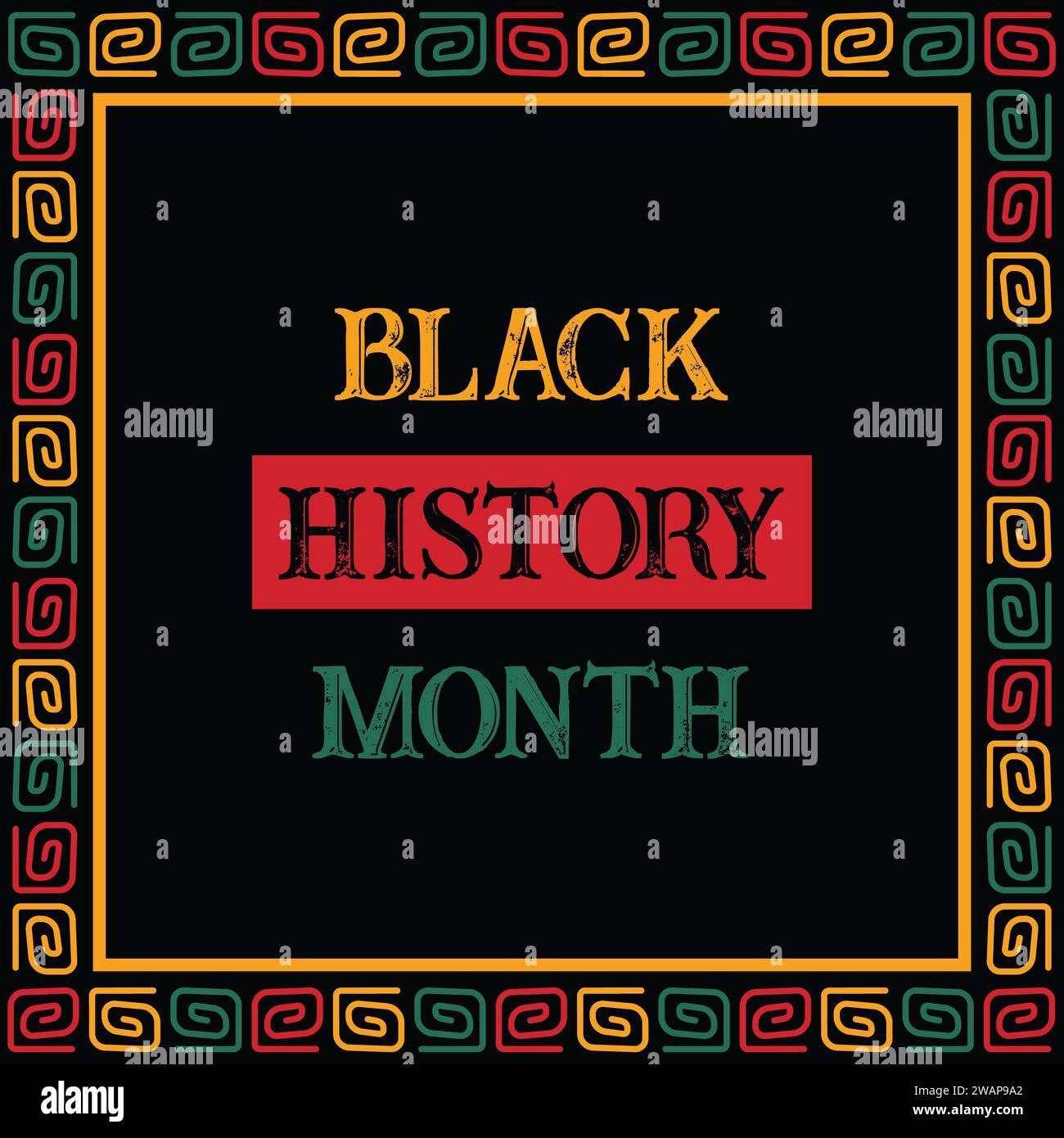 Black History Month Flat Illustration Stock Photo