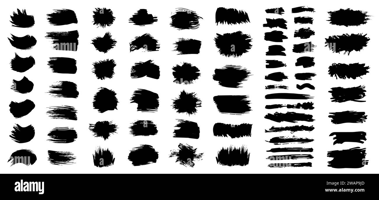 Set of black paint, ink brush strokes, brushes Stock Vector Image & Art ...