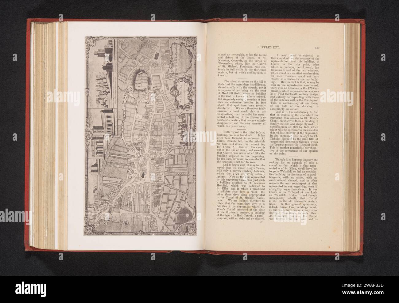 Reproduction of a map of Pontefract, Anonymous, c. 1882 in or before