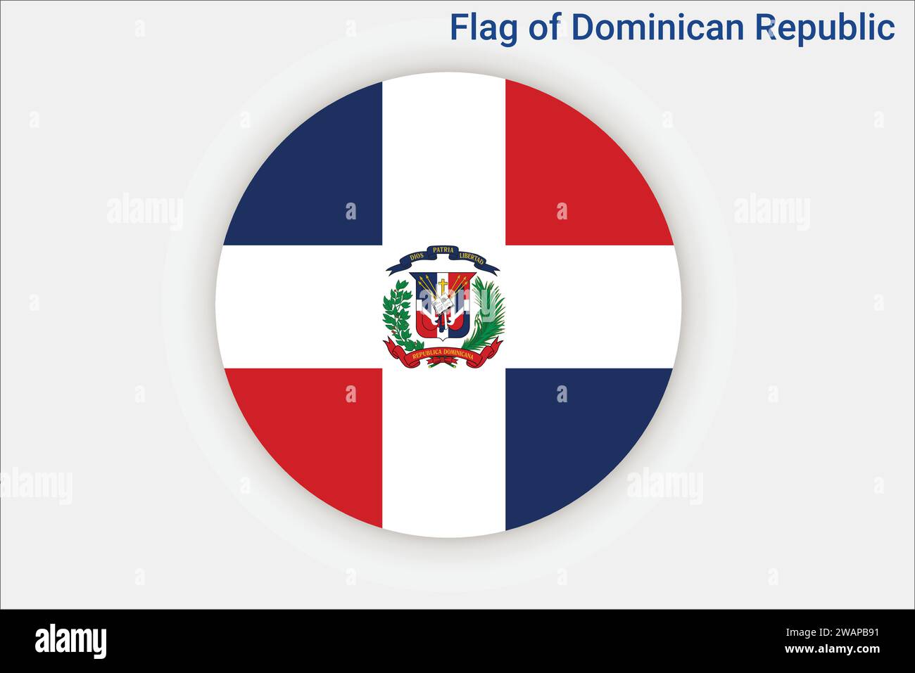 High detailed flag of Dominican Republic. National Dominican Republic flag. North America. 3D