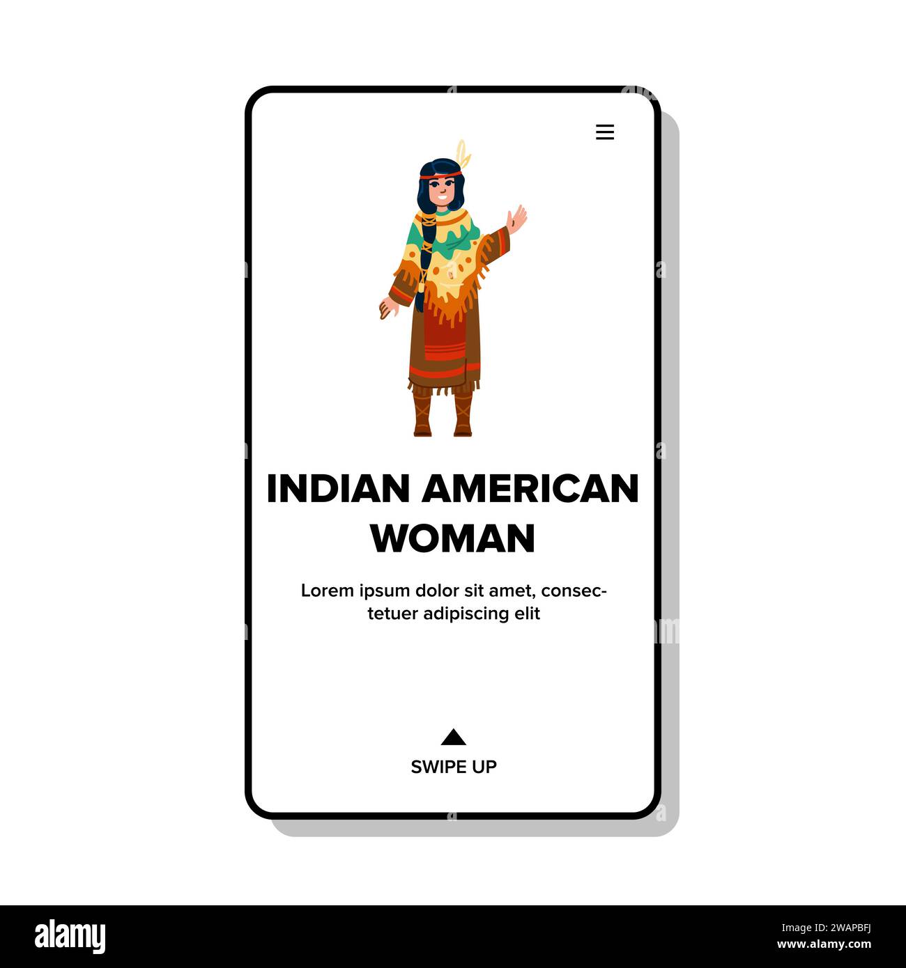 face indian american woman vector Stock Vector