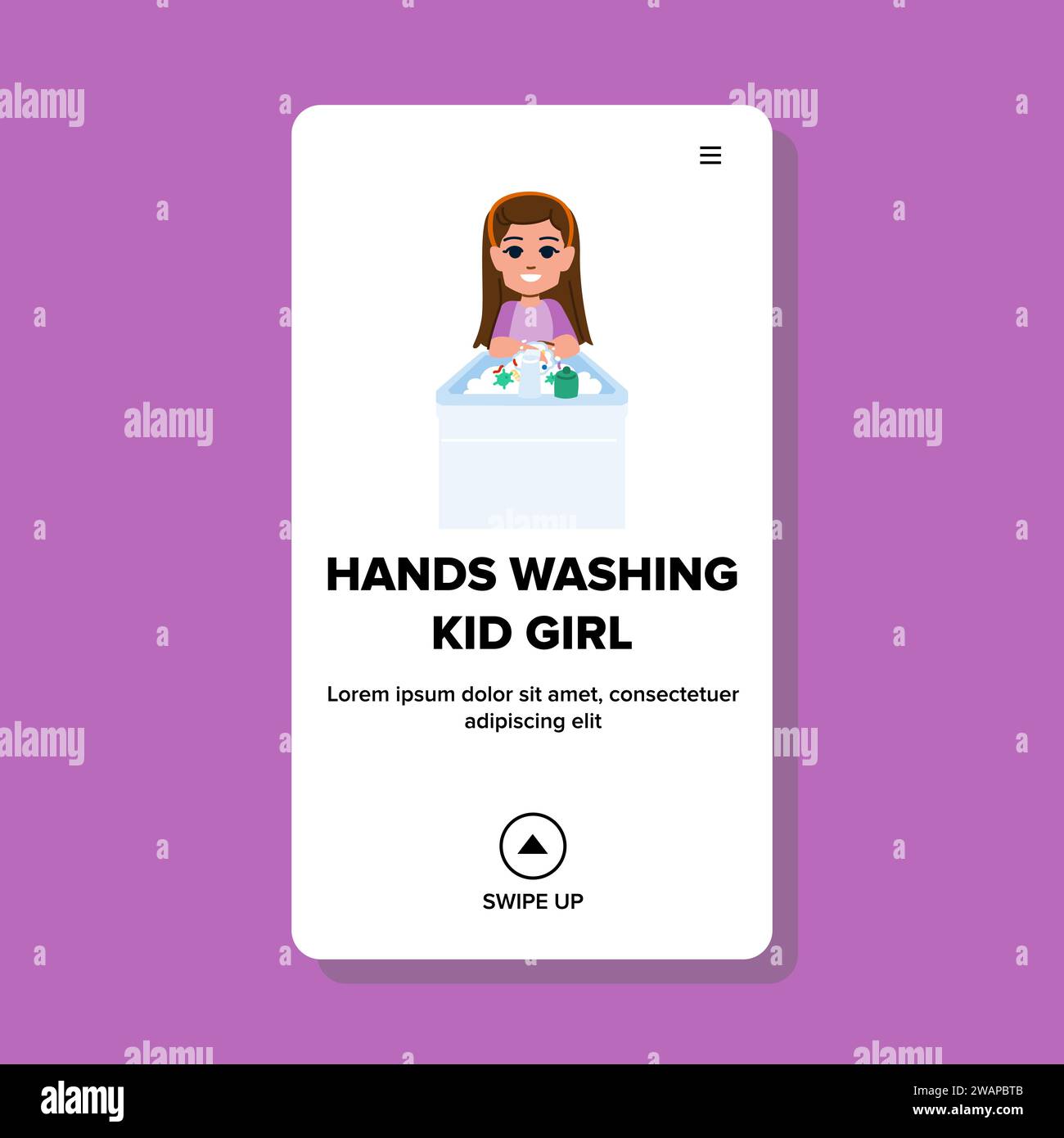 hand hands washing kid girl vector Stock Vector Image & Art Alamy
