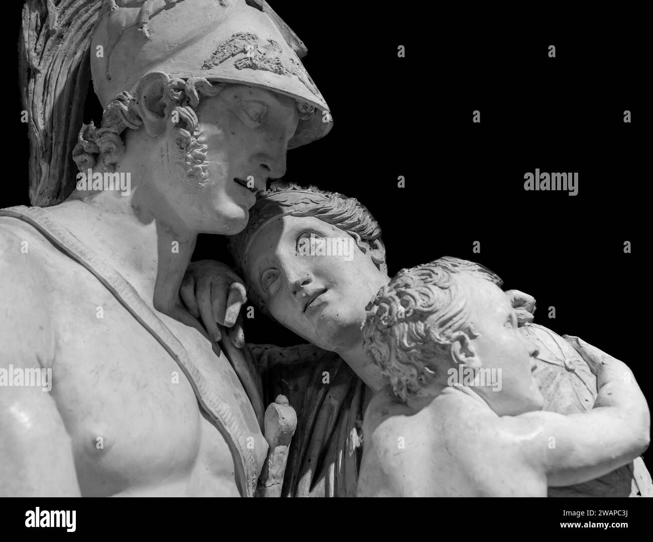 plaster statue Hector and Andromache by artist Giuseppe de Fabris