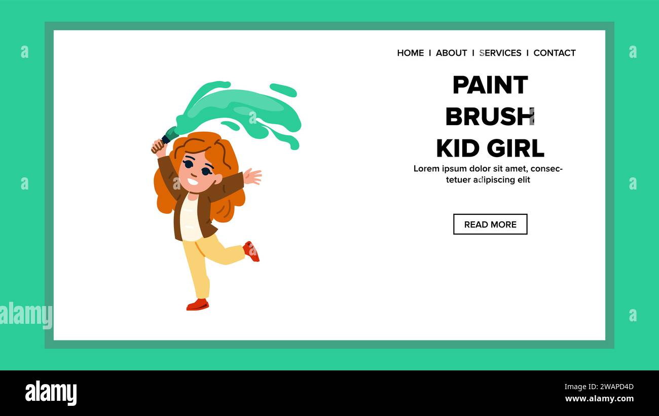 hand paint brush kid girl vector Stock Vector Image & Art Alamy