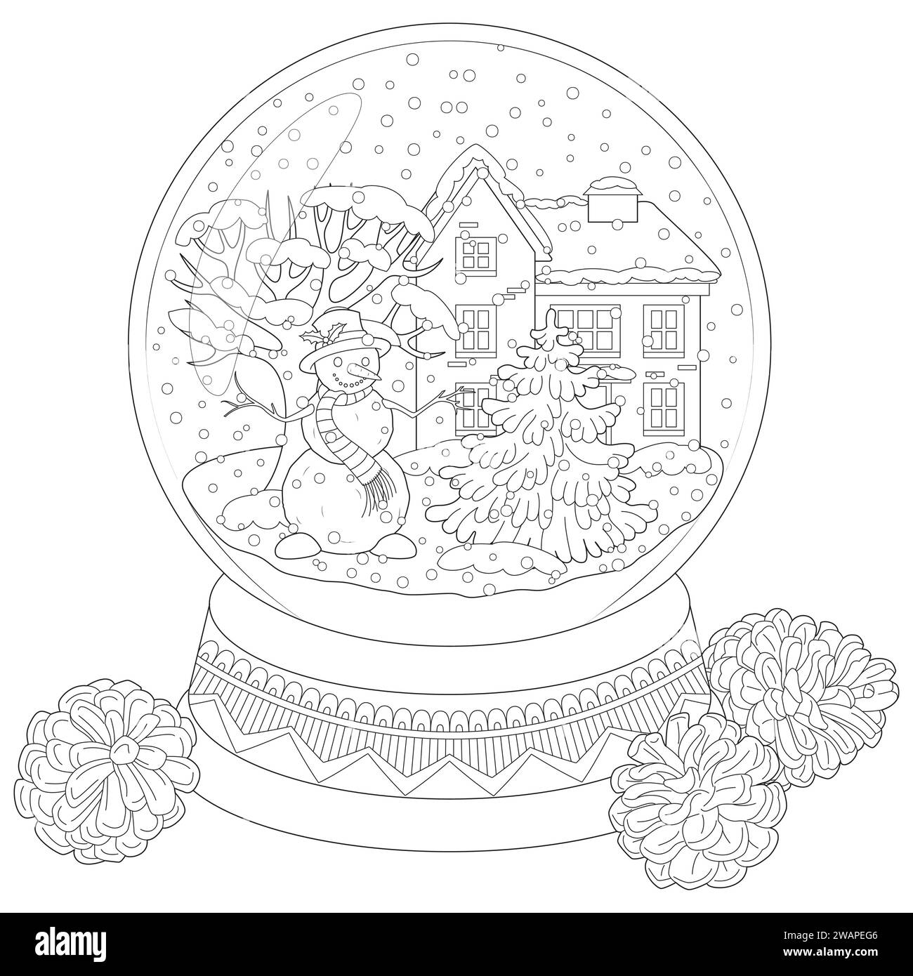 SNOWMAN & TREE BLACK SNOWGLOBE main image 1
